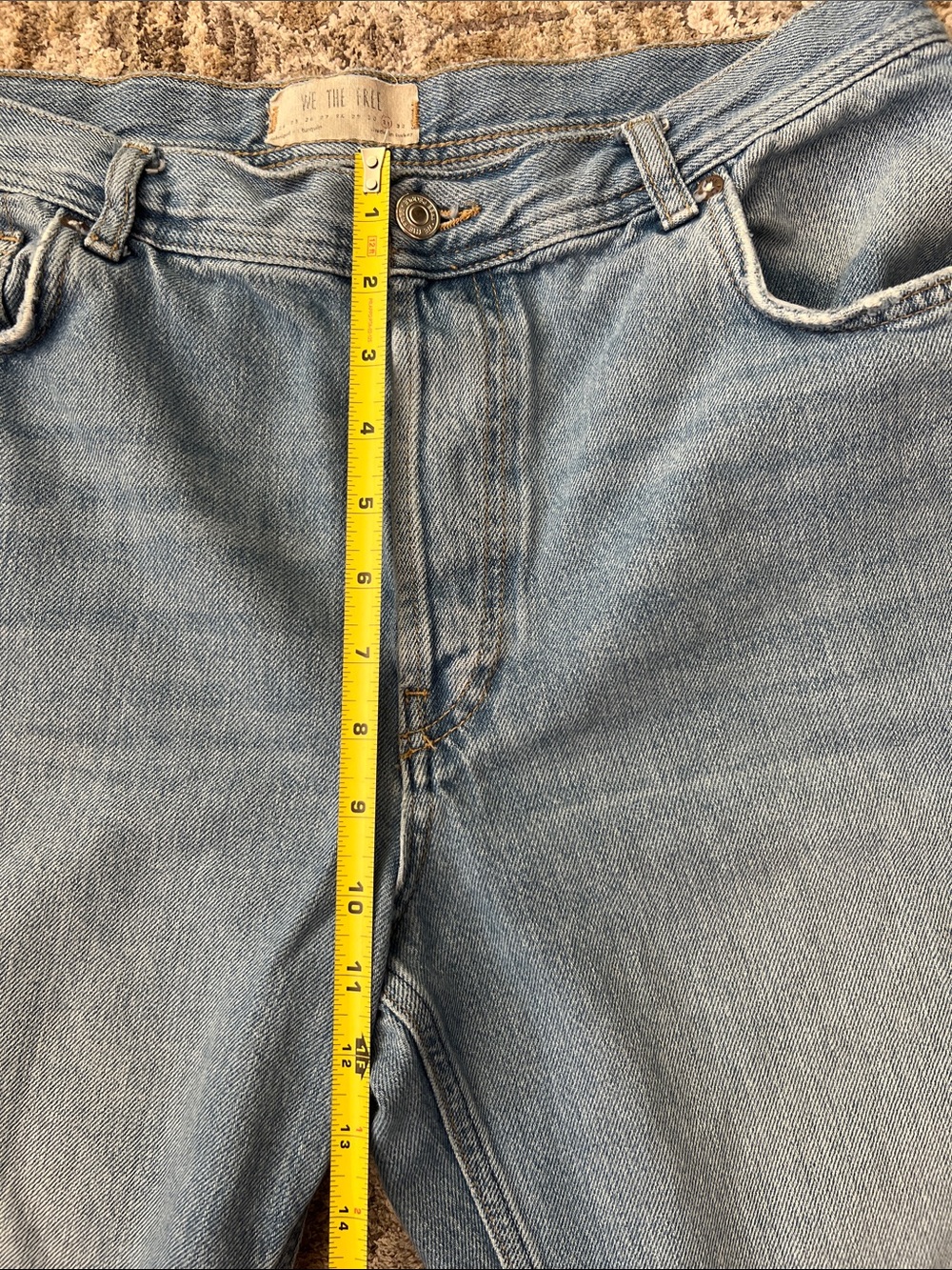 We The Free People Maggie Ripped Cropped Jeans Womens 31 Midrise Straight - Picture 6 of 12